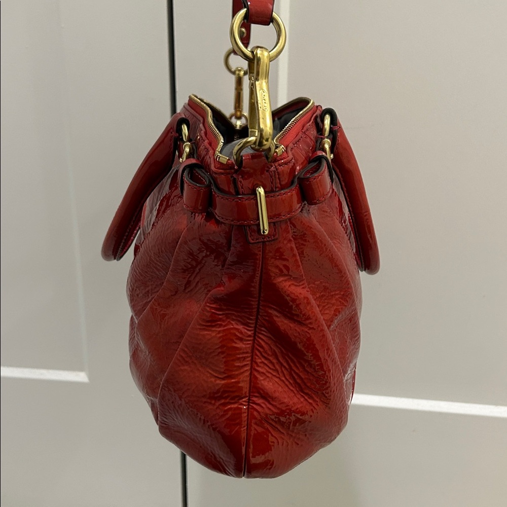 Coach Madison Diagonal Pleated Leather Sophia Satchel - Picture 8 of 16
